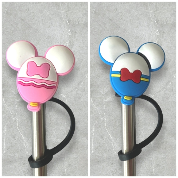 Brand New Mickey Ears Donald and Daisy Theme Straw Covers - Picture 1 of 2